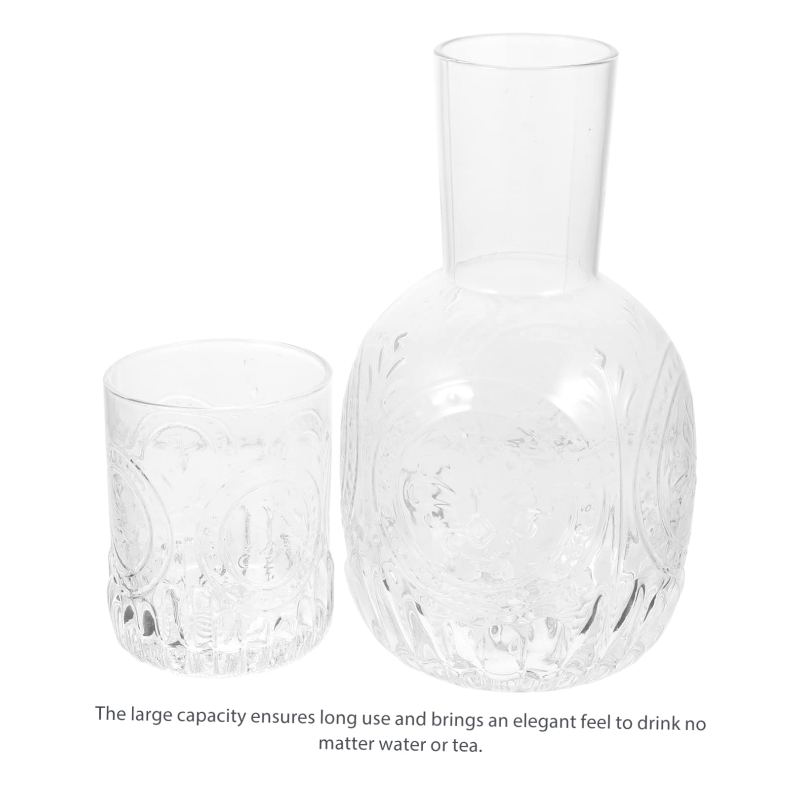 Cabilock Tazas y Botillas De Agua Transparente Accesorio Hogar Con Jarra De Vidrio Multifuncional y Botella De Jugo De Vidrio Para Verano