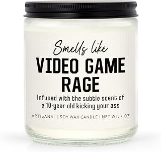 Funny Gamer Gifts, Game Lovers Gifts, Video Game Rage Candle | Birthday Gifts for Gaming Boy, Girl, Husband, Boyfriend, Girlfriend, Dad, Teenage, Teen, Soy Candle, Handmade, 7oz