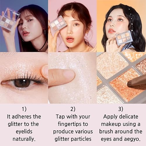 Miniatura 4 de OHMY Glitter Pop 3 colores  Paleta de sombra de ojos con purpurina, alto pigmento, bálsamo con purpurina de ojos, maquillaje iluminador, sombra de