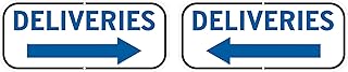 Deliveries Sign with Arrow Left Right, Metal Sign for Outdoor Use Delivery Instructions, Home, Office, Commercial Buildings