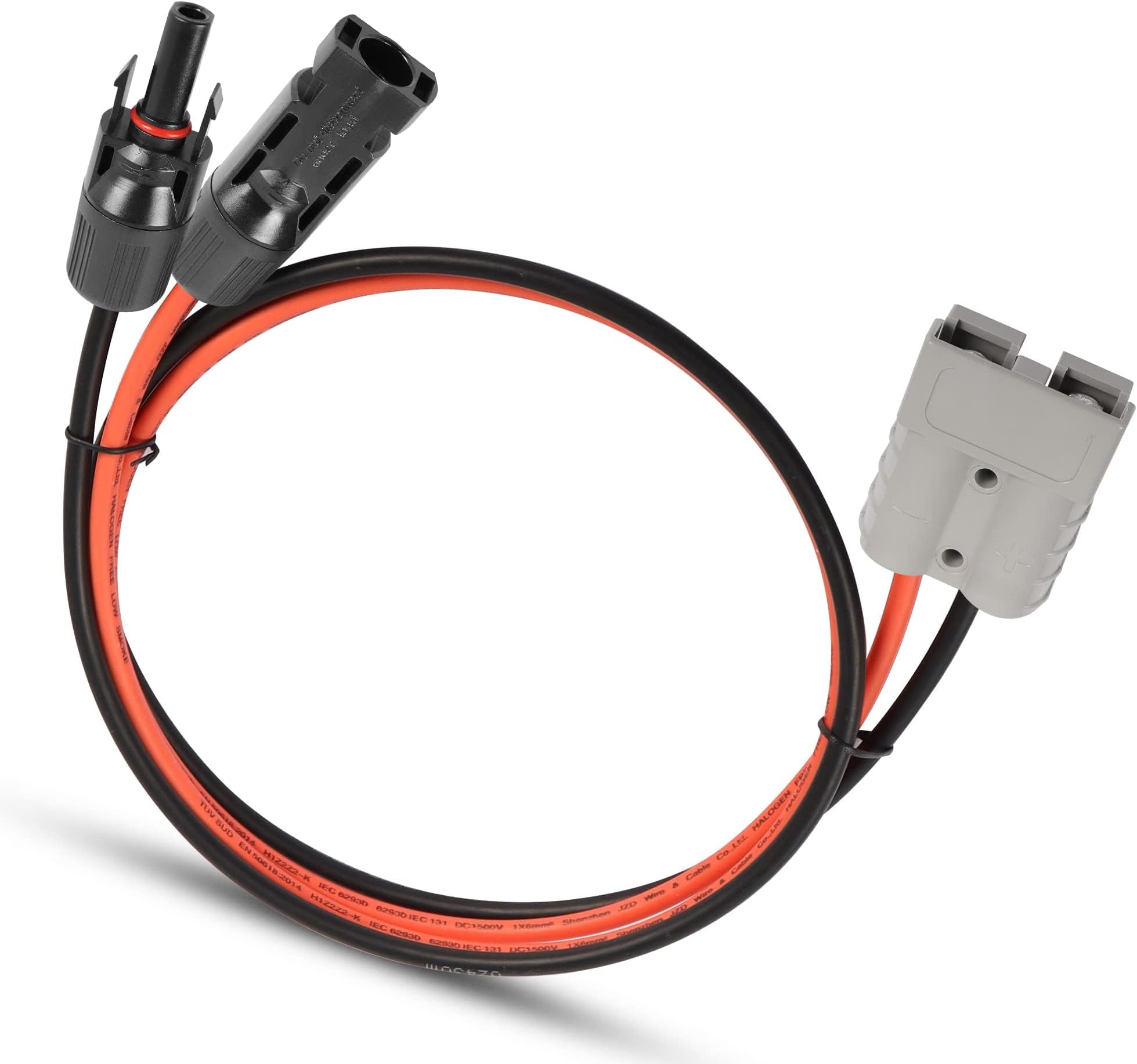 YAODHAOD Solar Cable 6mm² to 50A Adapter, TUV Certified Photovoltaic Cable with 50A Connector for Solar Panel, Portable Solar Generator Power Station