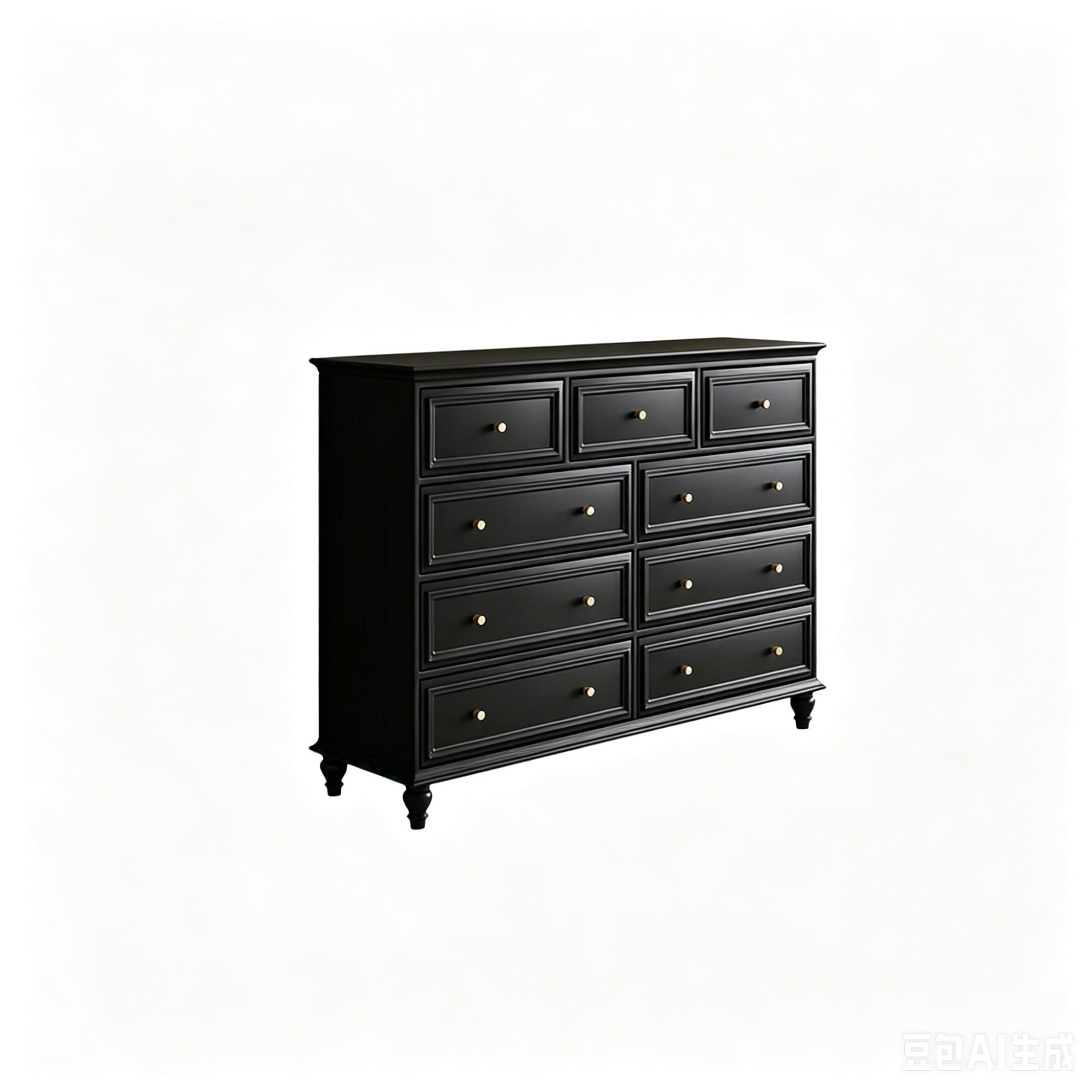 ZYYANSHOP Drawer Chest Dresser With 9 Drawers Wooden Storage Tower Chest Of for Closet Bedside Living Room Laundry Hallway Bedroom Unit Storage(Black,XL)