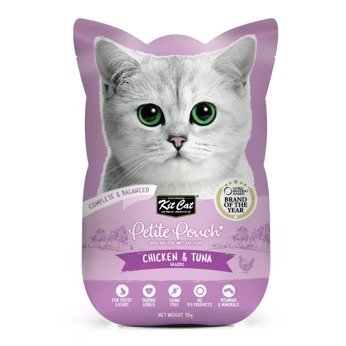 Kit Cat Petite Pouch Complete & Balanced Wet Cat Food - Chicken & Tuna in Aspic 70g Pack of 6 (B0C46J1MLS) Amazon Price History, Amazon Price Tracker