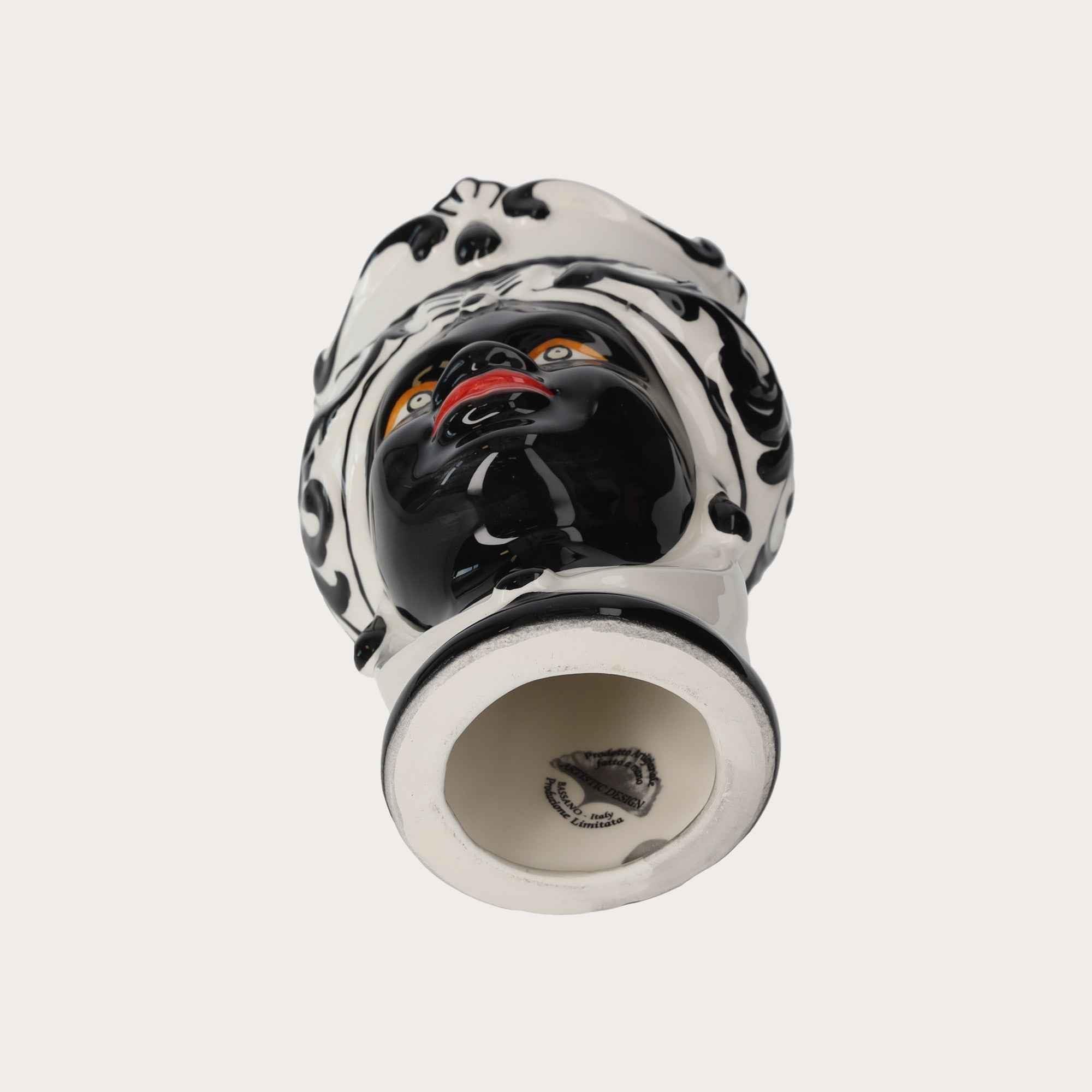 Keyhomestore | Vaso Testa di Moro Piccolo in Ceramica Nera h. 20 cm