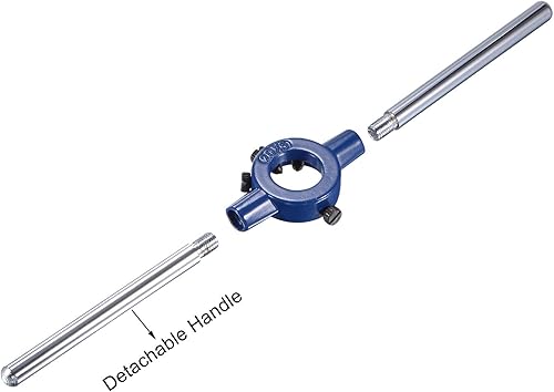 Miniatura 6 de uxcell 1/4-20 UNC Juego de llaves y troqueles con llave de mango redondo de 0.787 in, grifo de rosca de máquina de acero de alta velocidad y