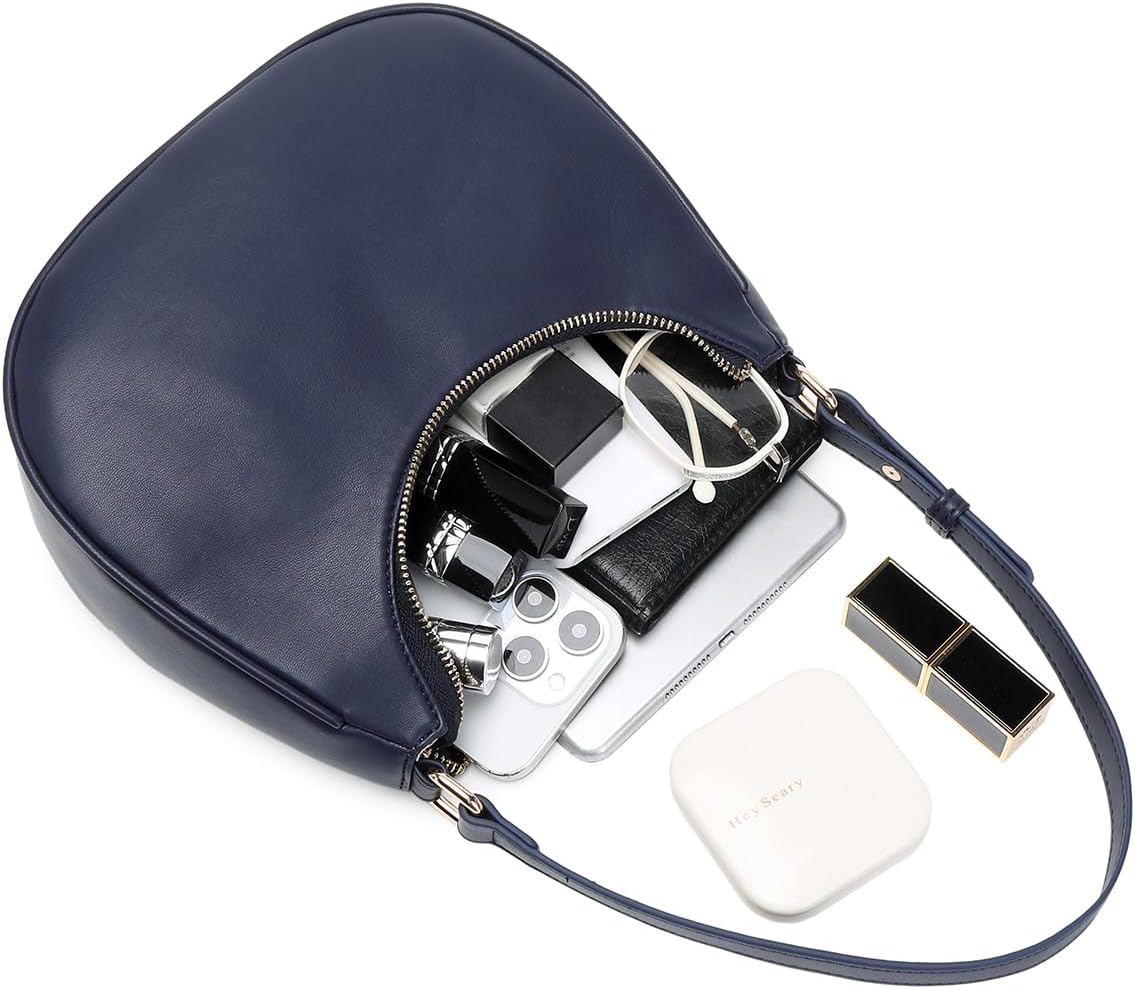 Crescent Shoulder Bags for Women Cute Hobo Tote Handbag Under the Arm Purses Mini Clutch Purse with Zipper Closure | Crescent, Cute, Under the Arm, Purses, Mini, with Zipper Closure - Image 6