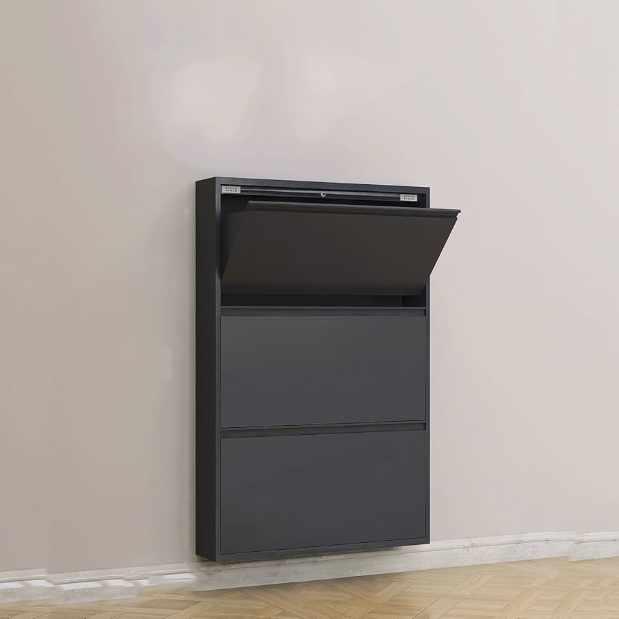 SoBuy シューズボックス 薄型 靴箱 下駄箱 スリム ブラック 色:ブラック】SoBuy シューズボックス 薄型 下駄箱 靴箱 スリム