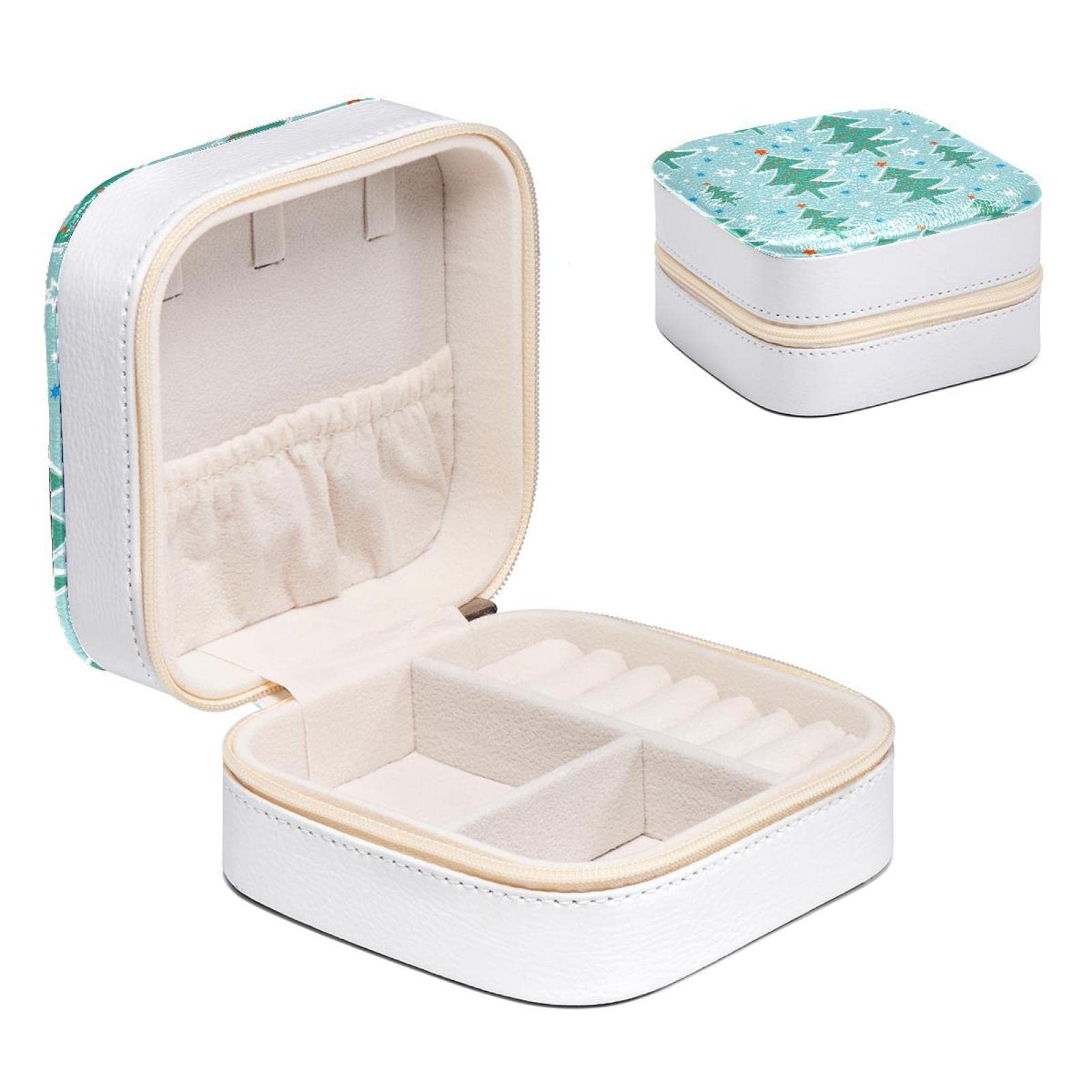 Boîte à bijoux pour femme motif arbre d'hiver compacte 10.5 cm