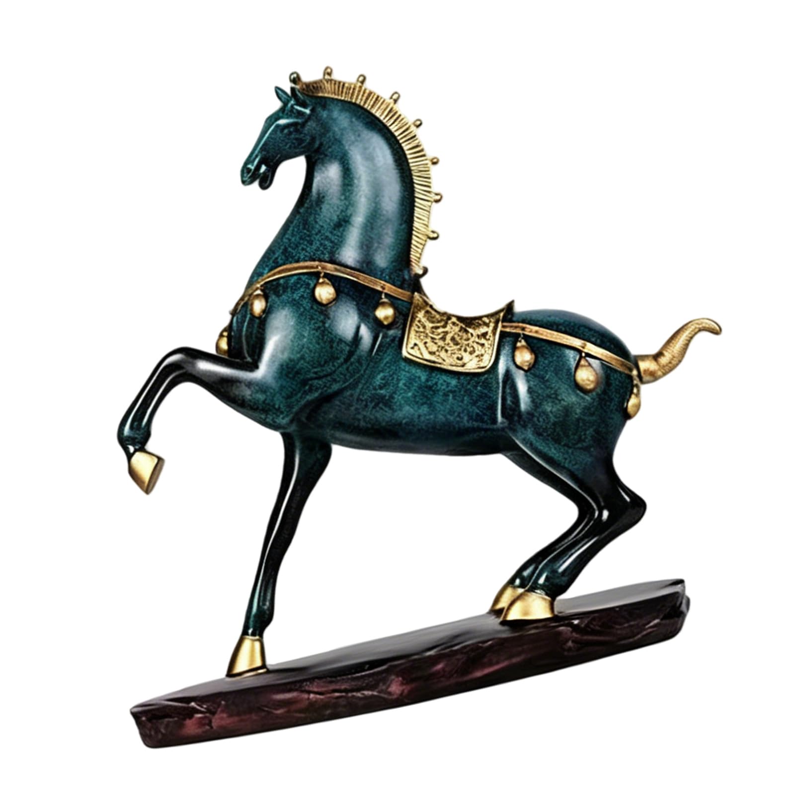 Tsophreniq Hand Painted Feng Shui Horse Sculpture Resin Craft Decoration for Wealth Luck Success Feng Shui Success Horse