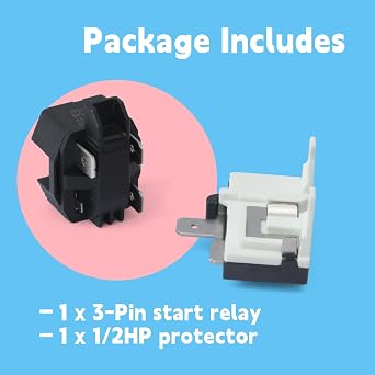8EA14C3 Refrigerator Compressor Start Relay Replacement for GE WR55X22042 8EA4D722K7R 842629, for Embraco EM2X3125U