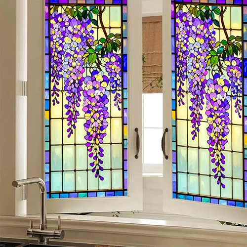 Película de privacidad para ventana BlissYard Wisteria 17.7x39.3 pulg miniatura 1