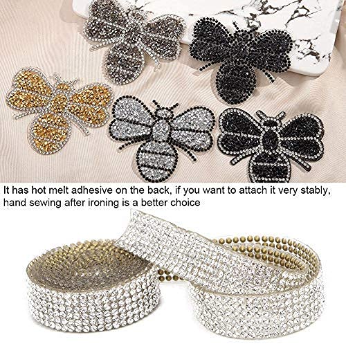 HEEPDD Ruban Garniture Chaîne De Maille De 1m Maille De Verre De Cristal Artificiel De DIY De Banderole Appliquée Pour Les Arrangements Floraux De Noce(Silver