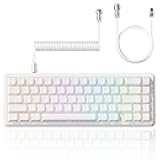 ATTACK SHARK X65 HE 60% Wired Magnetic Keyboard with Adjustable Actuation,8000 Hz Polling Rate,Hall Effect Switches,Hot-Swap,Topographic PBT Keycaps,RGB Backlit for FPS Games,with 8K Coiled Cable