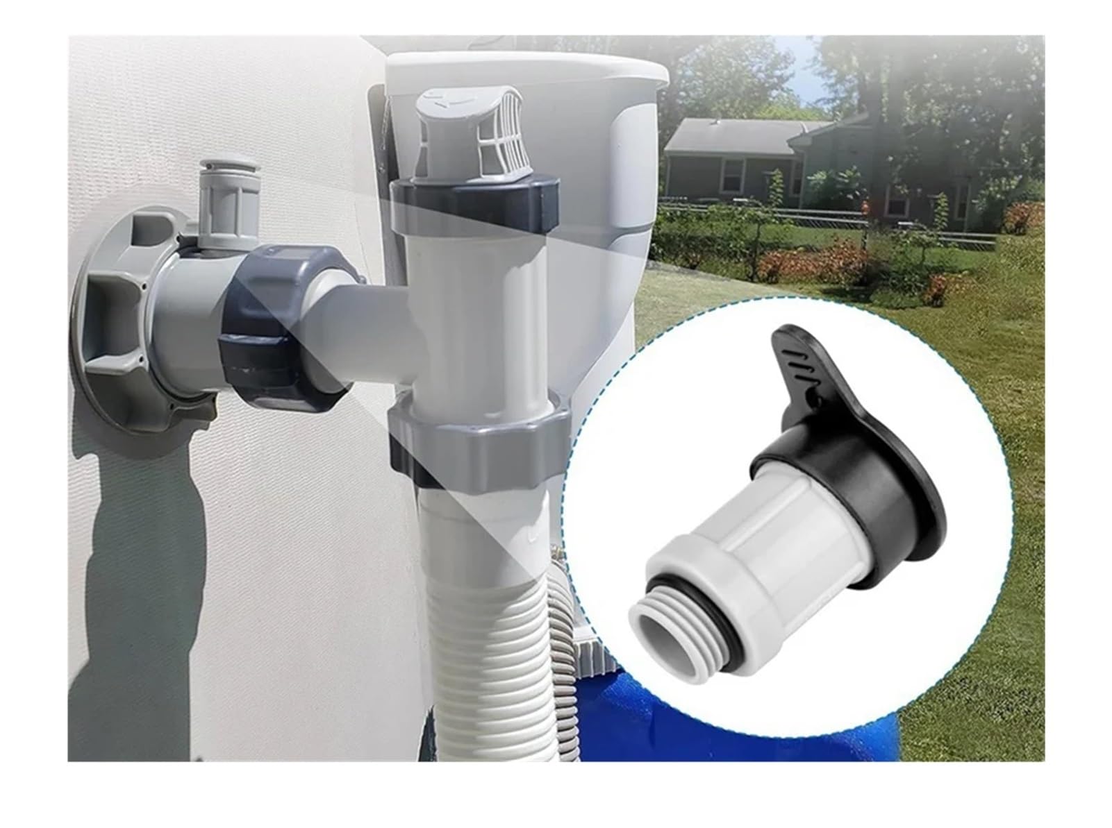 Luftstrahlventil und Luftstrahlventilkappe passend for den Einlass oberirdischer Pools
