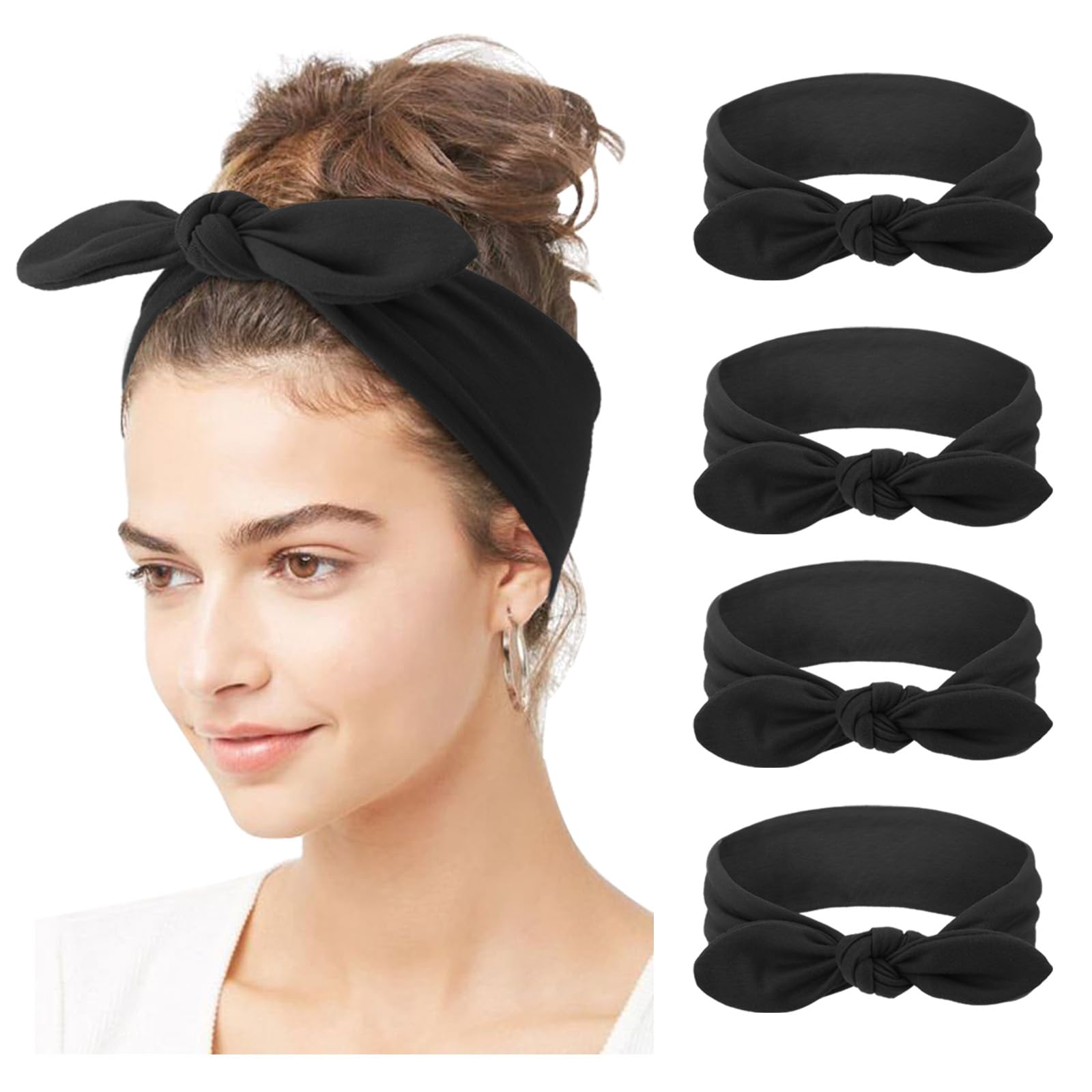 DRESHOW 4 Pack Women Headbands Headwraps Hair Bands Bows Hair Accessories