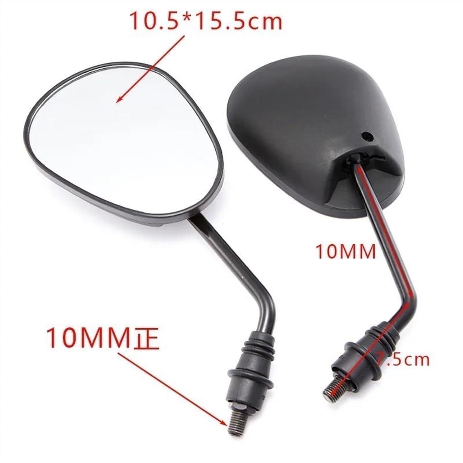 Miroir Convexe Rétroviseur Moto Grande Vue Scooter E-Bike pour Kawasaki pour Ninja 400 pour 1000(10mm Pair)