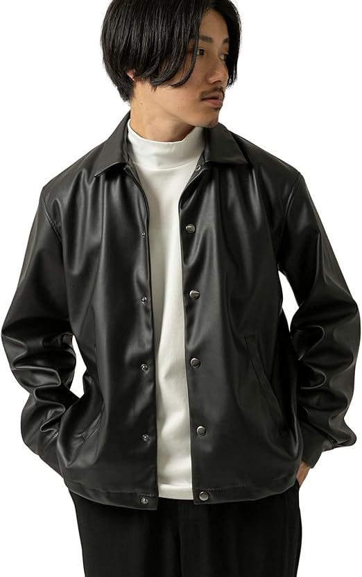 Amazon アーバンリサーチ アイテムズ ジャケット コート ヴィーガンレザー コーチジャケット メンズ It16 17b002 コート ジャケット 通販