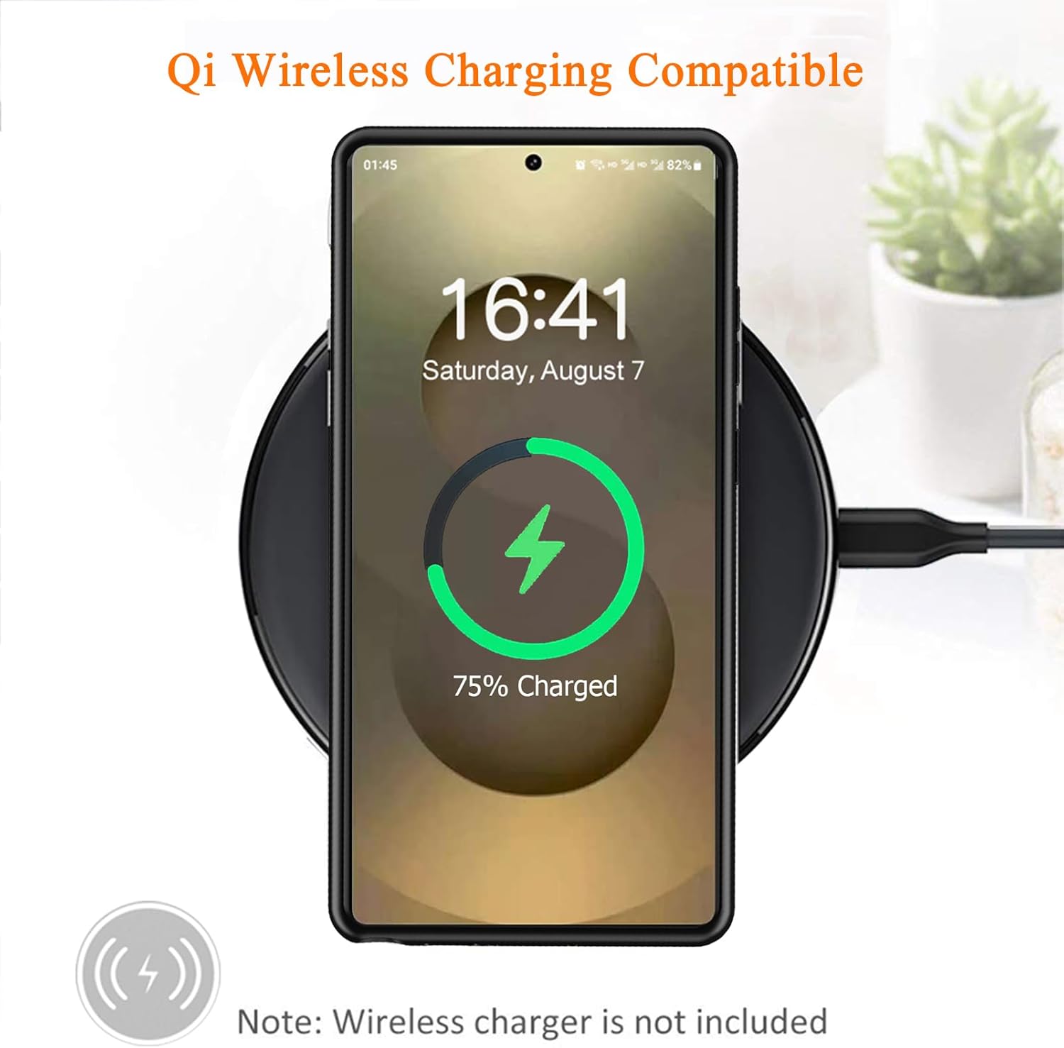 Wireless Charging Case for Galaxy S25 Ultra, Upgraded 12000mAh Rechargeable Portable Charging Case Compatible with Galaxy S25 Ultra (6.9 inch) with Carplay Extended Battery Pack Charger Case (Black)