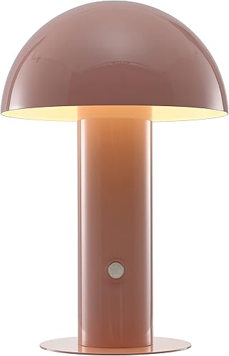 JONATHAN Y JYL7115F Boletus - Lámpara de mesa LED integrada de hongo de hierro de 10.75 pulgadas, contemporánea, bohemia, recargable, inalámbrica,