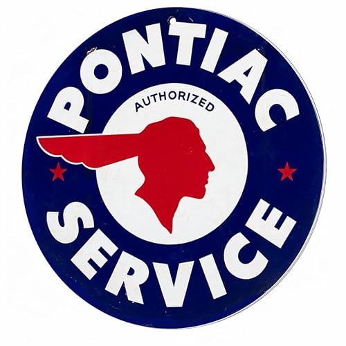 Brotherhood Round Metal Sign for Pontiac Service - Vintage Wall Decor