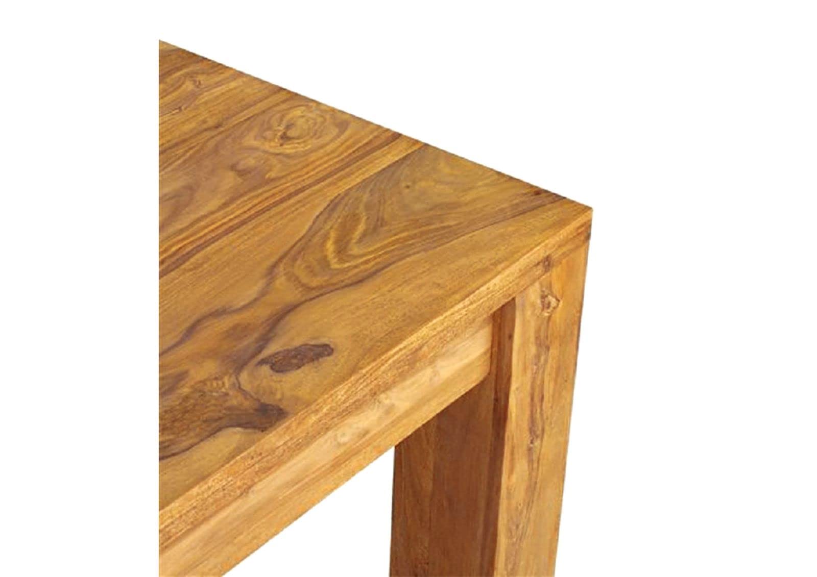 Tavolo Da Pranzo In Legno Sheesham Nature Brown - 140x90x76 Cm - Design Massello E Naturale - Foto 5