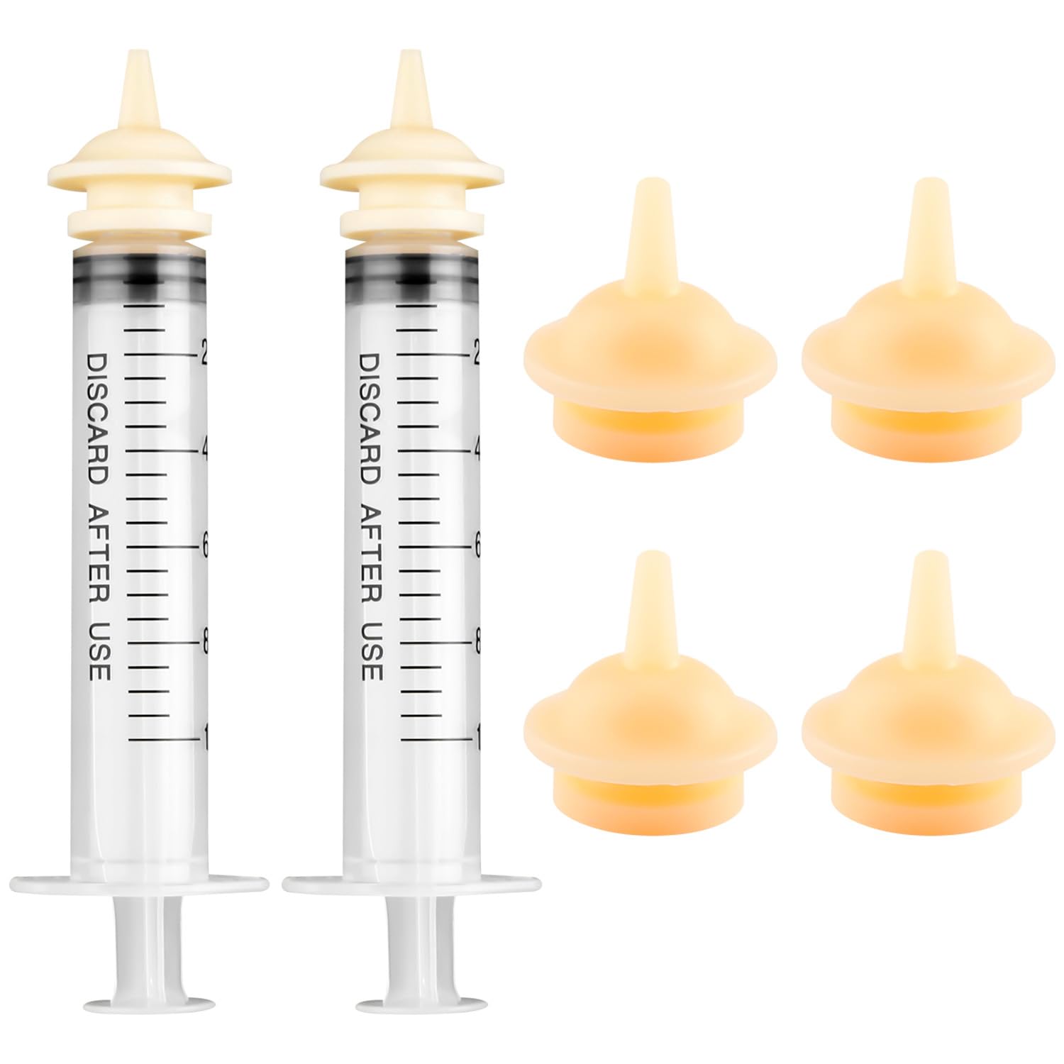 Hopzab 8PCS Pet Feeding Syringe Kit with Silicone Nipple, Accurate Scale Syringe for Newborn Puppy, Kitten & Small Mammals, Feeding Accessories for Home & Pet Shop Use