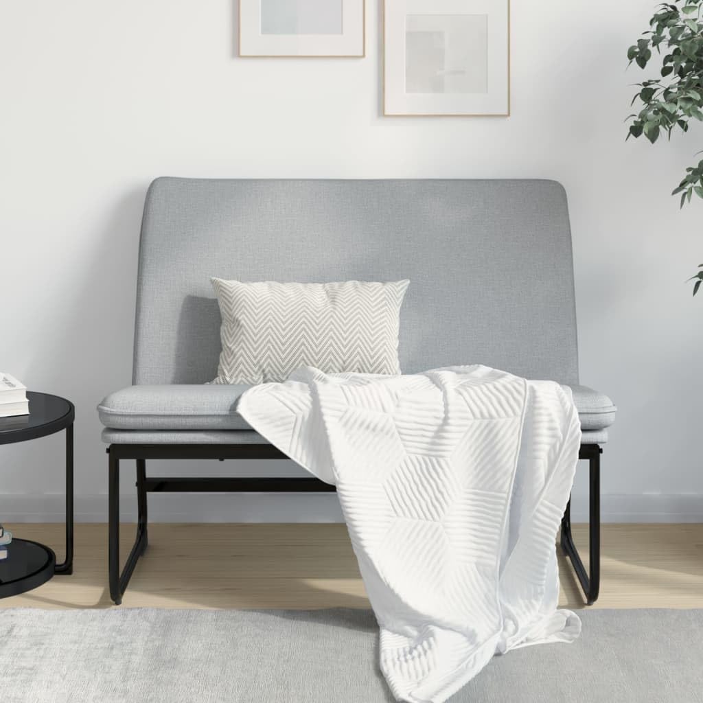 Banc de rangement pratique en tissu gris pour optimiser votre salon et salle à manger