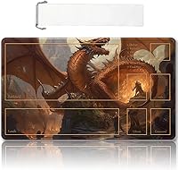 Vista 33 de Tapete de juego MTG cosido de alta calidad con zonas y respaldo de goma antideslizante, tapete de juego TCG para MTG y otros juegos de cartas, Dkt