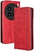 Funda de Cuero Tipo Billetera para Vivo X100 Ultra 5G, sin Corte de Cámara, Roja 3