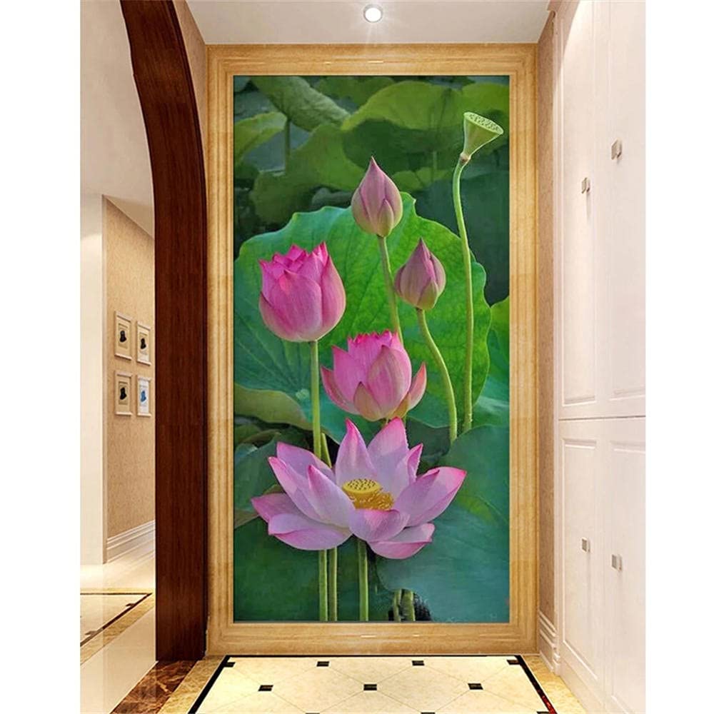 Amazon | ダイヤモンドアート 蓮の花 5d ダイヤモンド 絵画 大型 全面