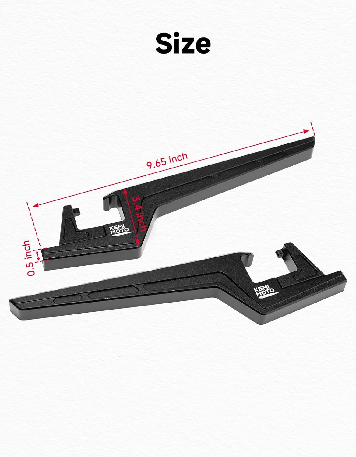 KEMIMOTO Universal Passenger Footpegs, CNC Aluminum Adjustable Foot Pegs Compatible with Soleil01 Surron Light Bee X/S Segway X260 X160 Talaria CRF150 CRF230F 03–19 CRF250F 19–24 E Ride Black