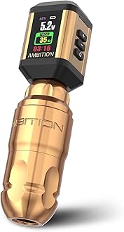 Lutin Rotary Tattoo Machine with Korall Tattoo Power Supply 2200mAh Straight Drive Bar - Wireless Tattoo Machine Short Tattoo Pen with Brushless Motor with RCA Cord for Tattoo Artist