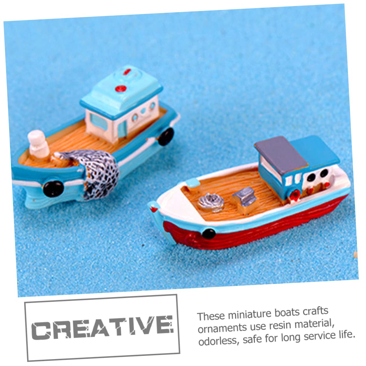 STOBOK 8pcs Mediterranean Fishing Boat Cabinet Decor Dining Table Decoration Desktop Boat Ornament Nautical Marine Goblincore Room Decor Boat Figurine Pirate Office Resin Christmas