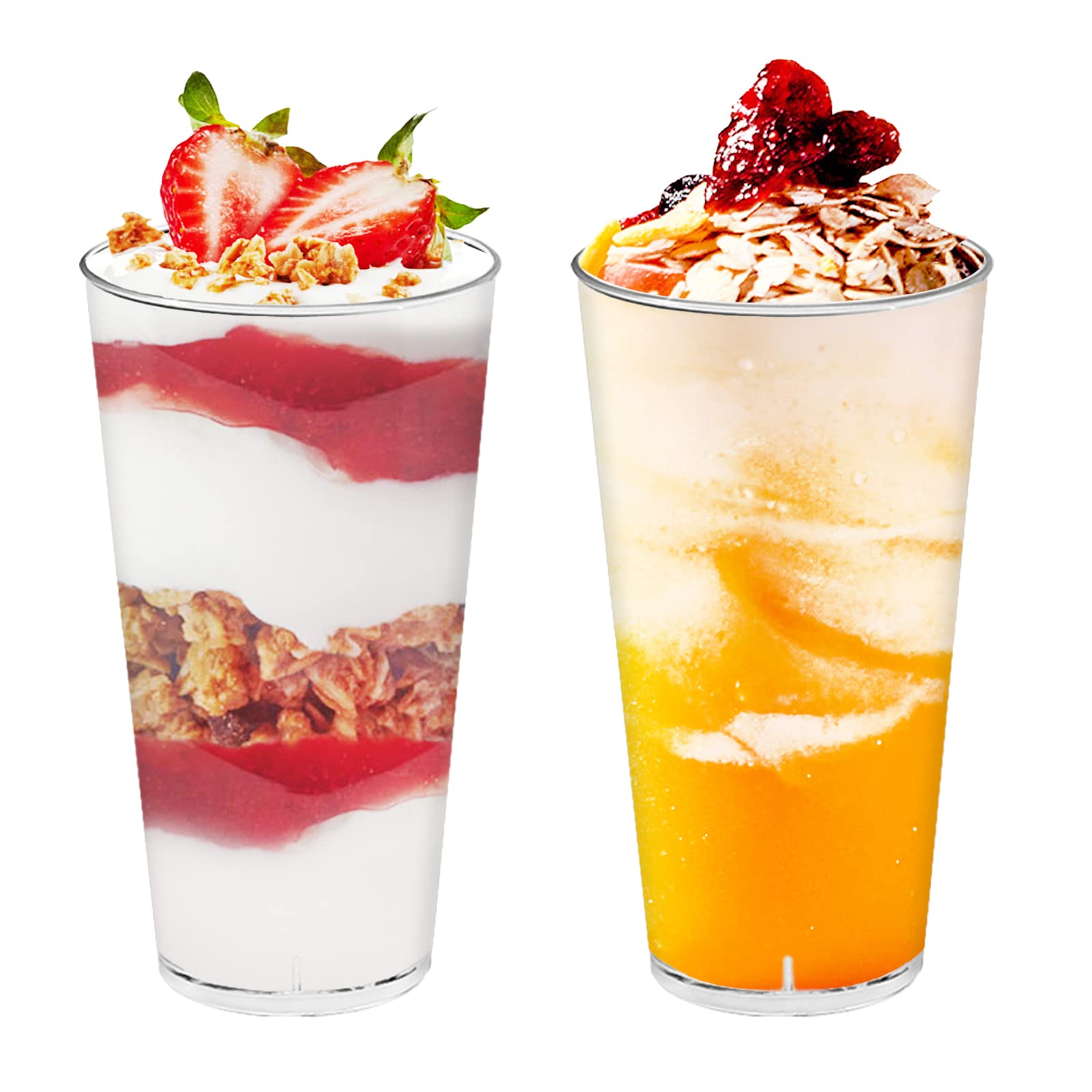 Buy 50 x 3 oz Mini Plastic Dessert Cups,Clear Plastic Parfait Appetizer