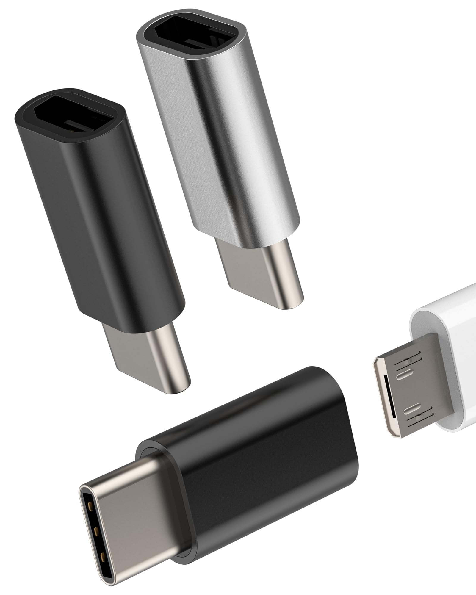 Micro USB メス から USB C オス 変換アダプタ 充電 (3個セット) Type C ケーブル コネクタ 対応 Samsung 互換 対応 Apple 対応 iphone 16 15 Pro 用 対応 ipad 用 充電 データ転送 同期 車用