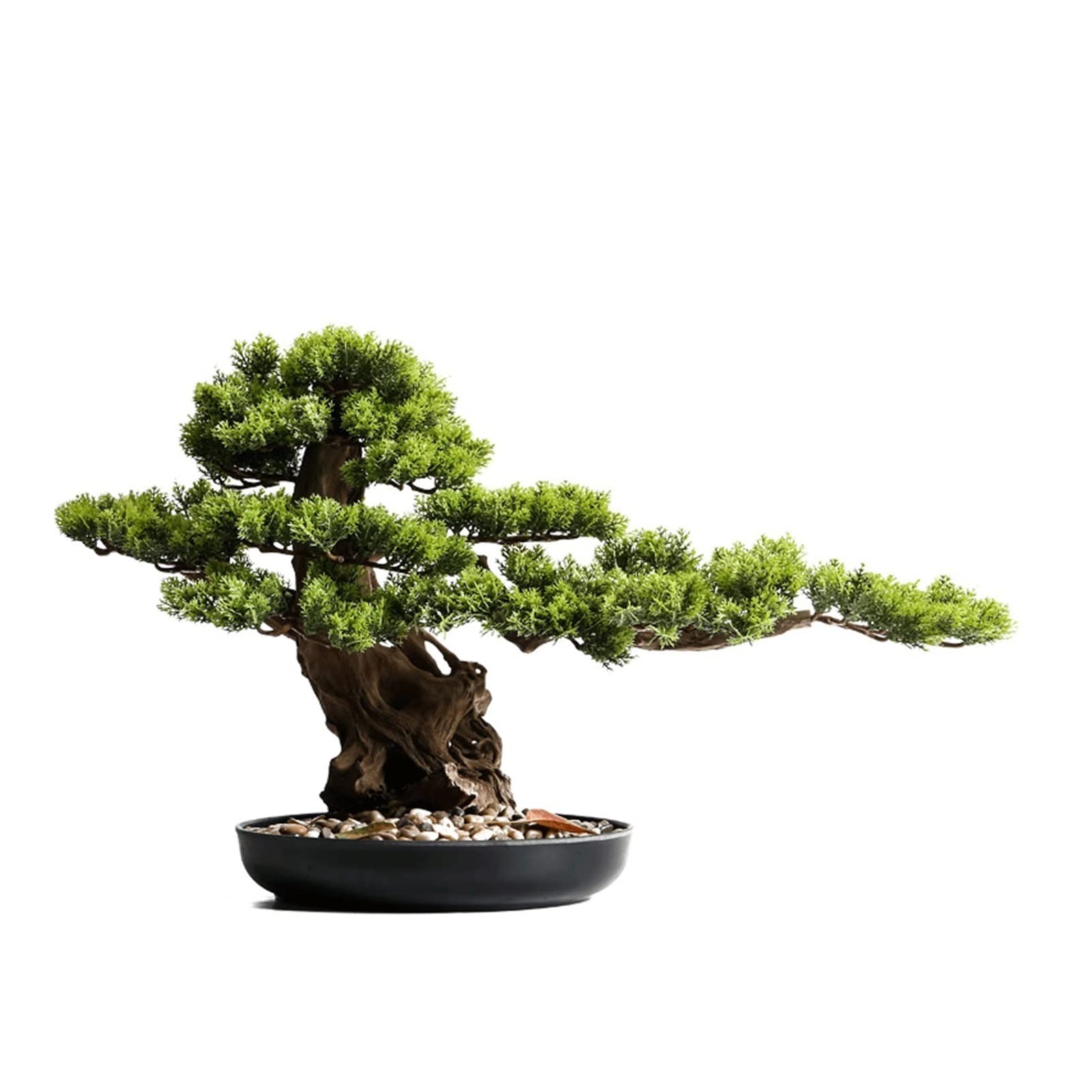 ULTRAWAVE Faux Tree Simulation Welcome Pine Tree Cobblestone Ornaments Fake Green Plants Artificial Zen Decor Trees for Indoor Faux Plants Indoor
