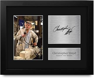 HWC Trading Christopher Lloyd Back to the Future Doc Brown Framed Gifts Printed Signed Autograph Picture for Movie Memorabilia Fans - US Letter Size