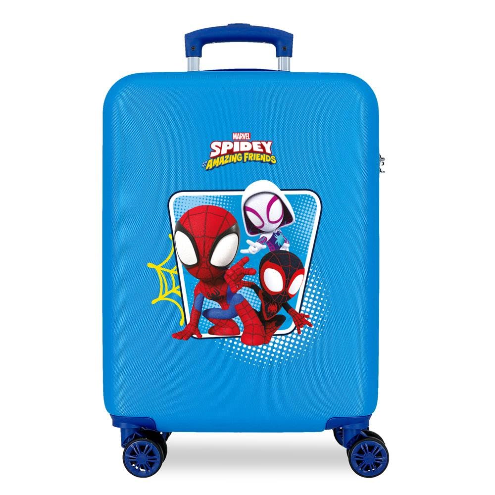 Marvel Spidey Team Up Maleta de cabina Azul 38x55x20 cms Rígida ABS Cierre de combinación lateral 34L 2 kgs 4 Ruedas dobles Equipaje de Mano