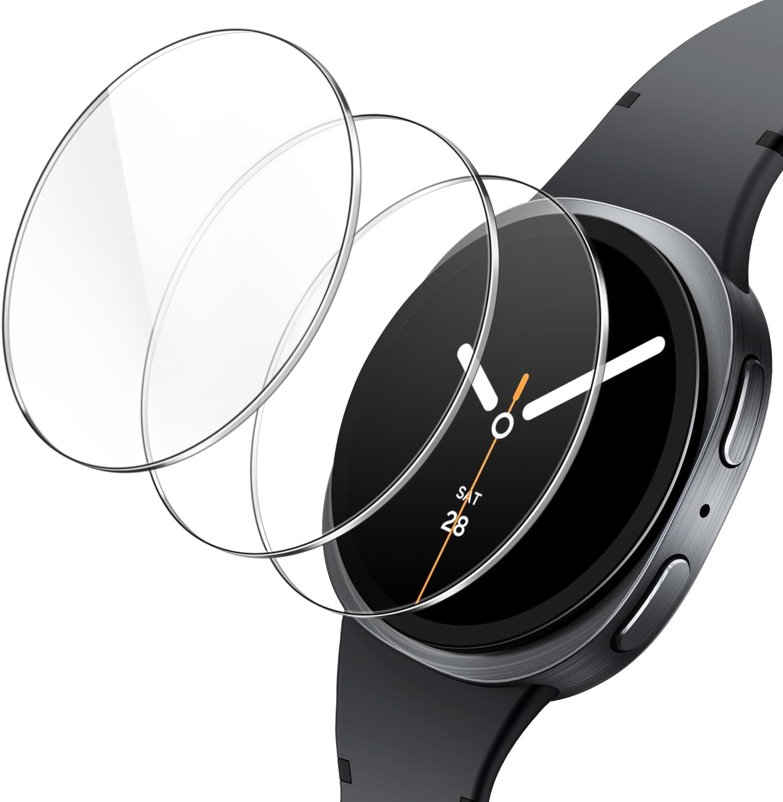 JETech Screen Protector for Samsung Galaxy Watch 8 40mm, Tempered Glass Anti-Scratch, HD Clear, 3 Pack