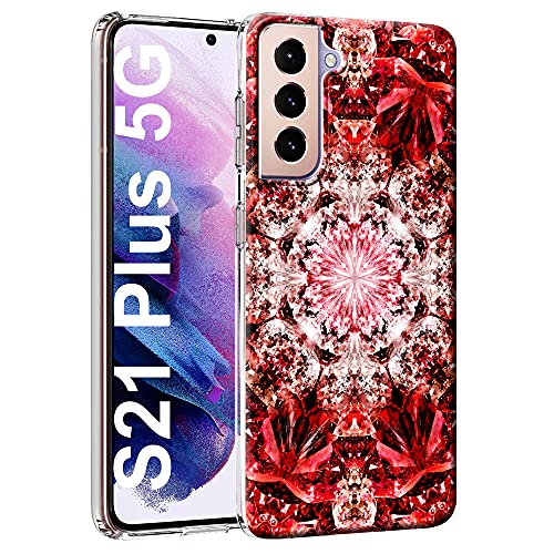 Compaible with Samsung Galaxy S21 Plus 5G Caseï¼ŒHard Flexible Double Protective Shockproof TPU Hard Silicone Cover Cases, Cute Clear Marble TPU Bumper Cover Phone Cases,for Samsung Galaxy S21 Plus-4