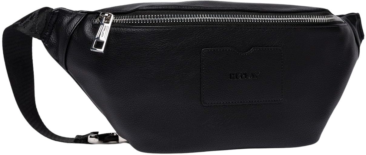 Replay Bauchtasche Kunstleder – RECYCLED HAMMERED PU Schwarz (0098)