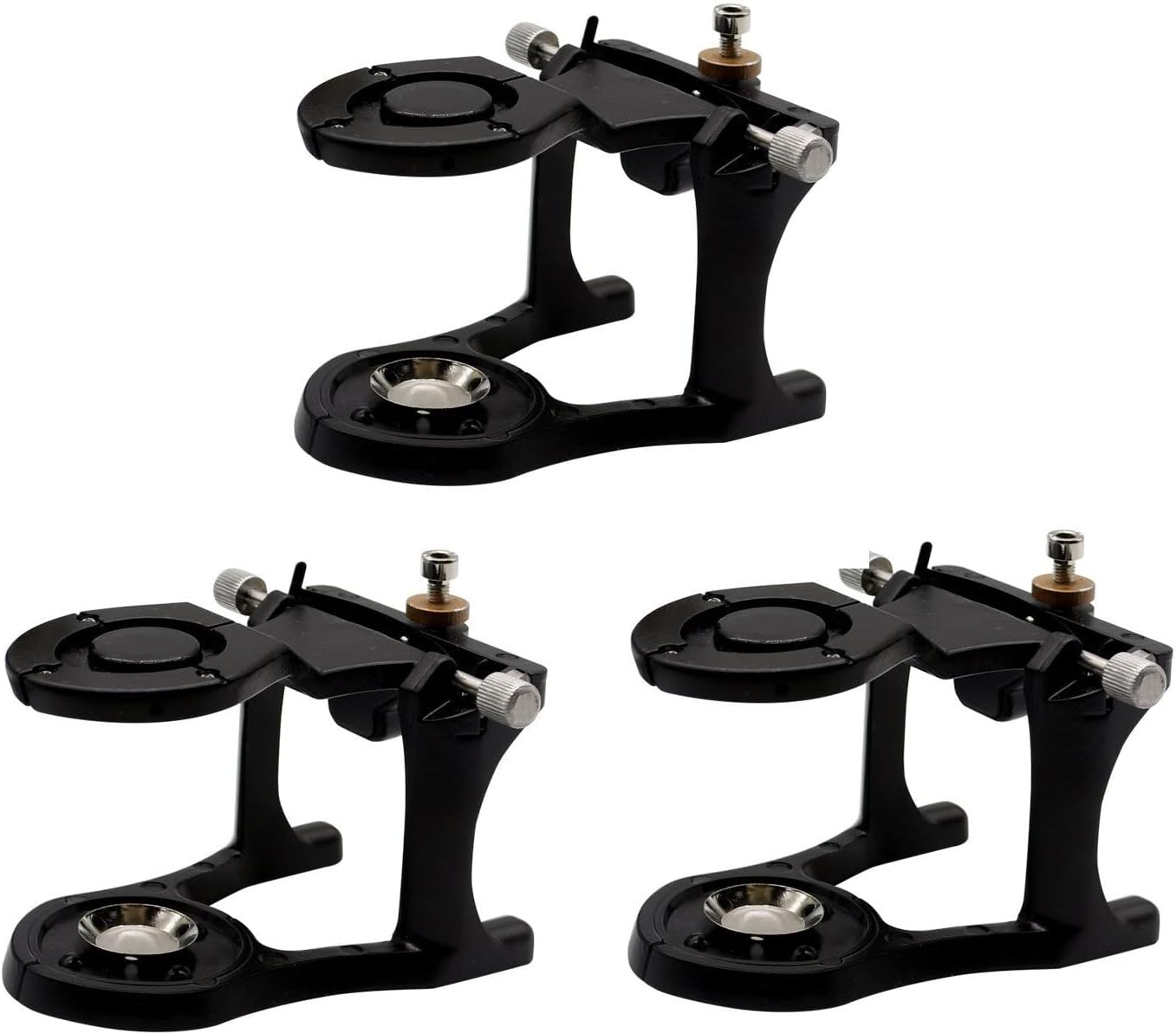 3Pcs High Precision Dental Articulators Adjustable Black