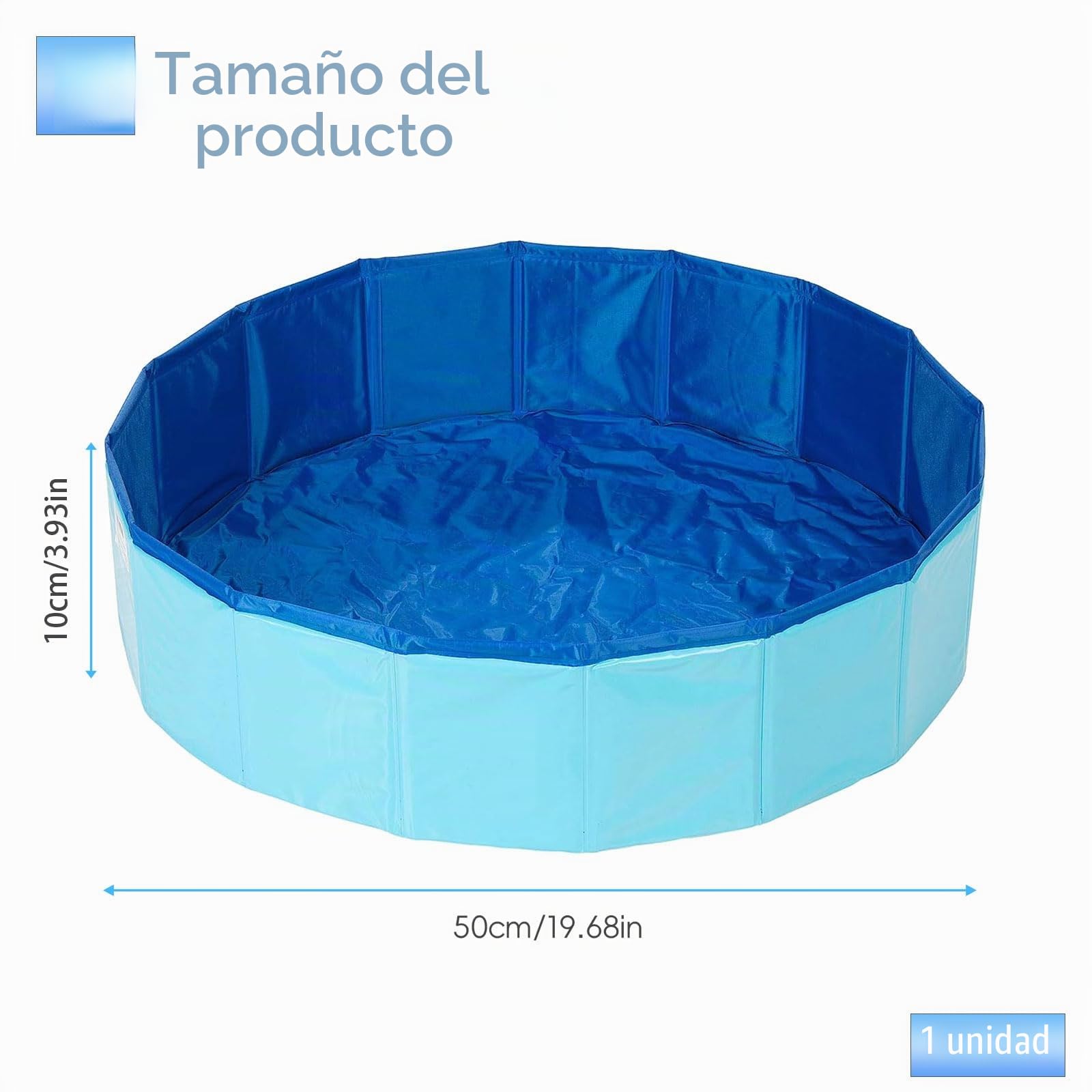 Piscina plegable para perros y gatos, mini piscina portátil para perros y gatos (50 x 10 cm)