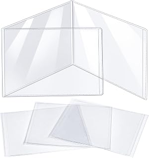 Mahjong Card Holder Sleeve, 4-Pack Clear Plastic Cover for Large NMJL Cards | Premium Extra-Thick PVC, Soft, Durable, Easy-Fold, Crystal-Clear Visibility, Scratch-Resistant, Mahjong Accessories and Gifts
