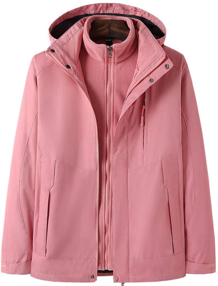 Veste de ski imperméable femme rose MU manteau hiver 3 en 1