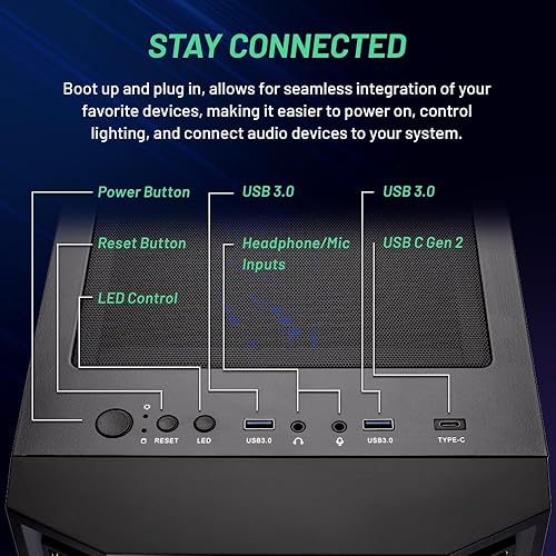 Miniatura 3 de Skytech Gaming Computadora de escritorio PC Gaming Shadow  AMD Ryzen 7 5700X 3.4 GHz, NVIDIA RTX 4060, SSD NVME de 1TB, RAM DDR4 de 16GB 3200, PSU