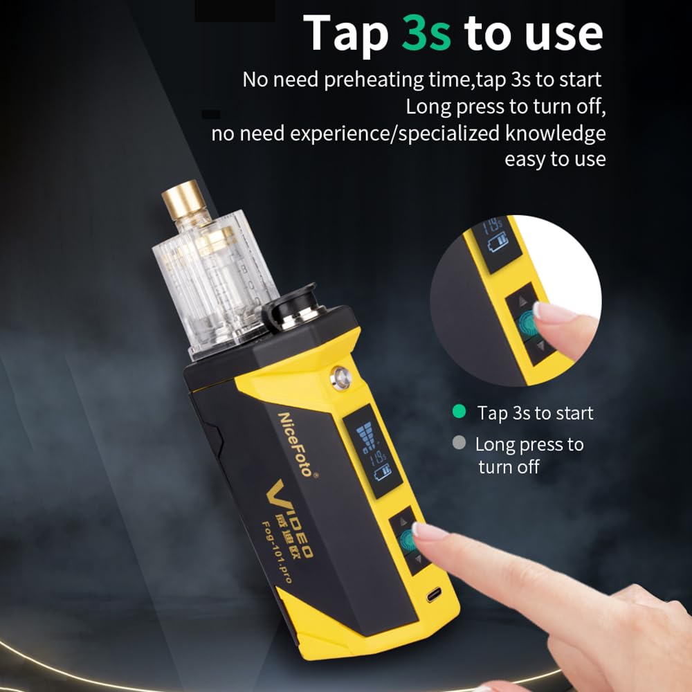 Jemora Fog-101.Pro Máquina de Humo portátil Máquina de Humo Profesional con Control Remoto 5 Luces LED 4 Modos de Humo Máquina de neblina con Ventilador de Niebla de Tubo Flexible Boquillas de