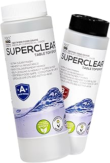 Table Top Epoxy Resin Superclear 16 oz | 1 Pint Kit, Anti-Yellow Highest UV Impact Resistance, Food Grade Safe, Ultra Crystal Clear Gloss, Bubble Free, Bar & Surface Coat, Tumblers, Wood, DIY