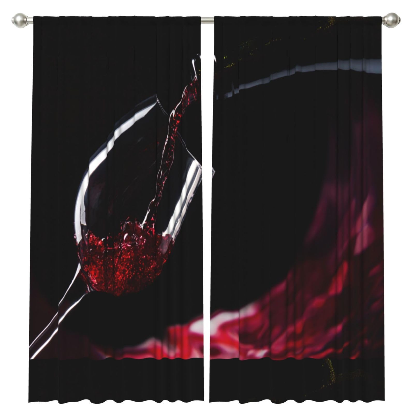 InOmak Red Wine, 2 Panels Window Curtains 52 x 84 Inch Blackout Curtains for Living Room Bedroom