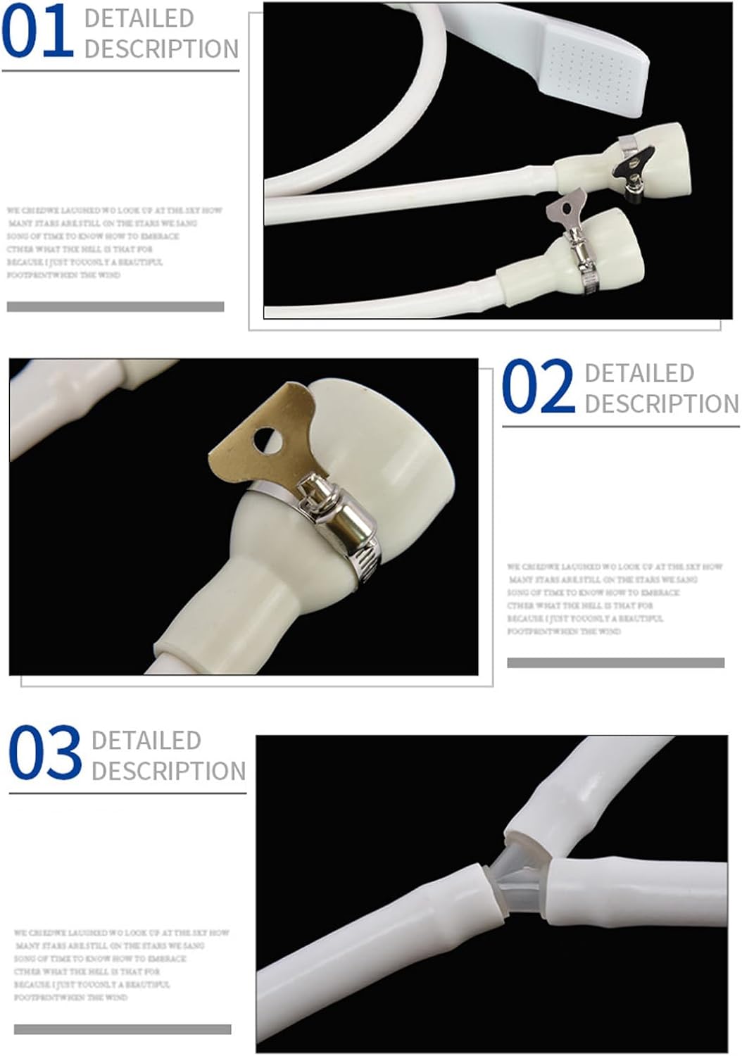 Double Connection Port Sink Spray Rubber Hose, Faucet Portable Sink Hose Faucet Sprayer Shampoo Sprayer, for Dog Pets Bathing Washing Hair Rinsing Vegetables